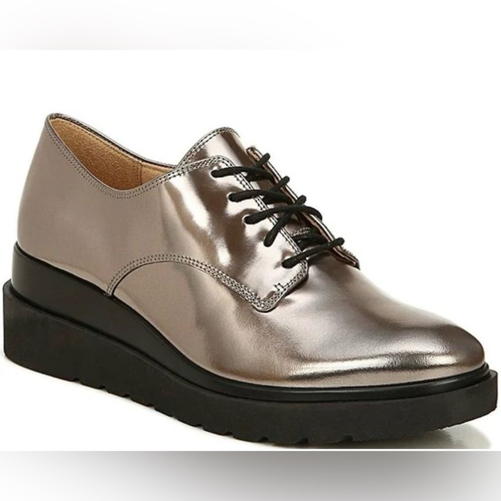 EUC- Naturalizer ‘Sonoma’ Leather Pewter Platform Oxford 8.5 WIDE